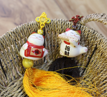 Cat hanger for car yellow and black 35x5cm 57g