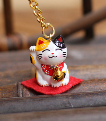 Cat keychain with bell front