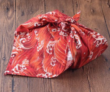 Furoshiki red waves 100x100 weight 190g