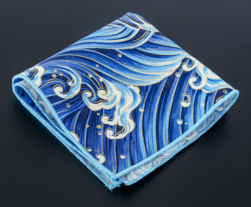 Handkerchief 23x23 blue waves12g
