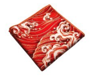Handkerchief red white waves 23x23 12g