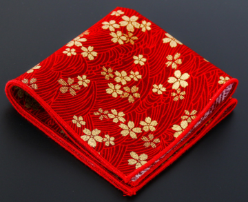 Handkerchiefs 23x23 red and golden flowers12g