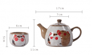 Teapot with 4 cups teapot with cup pot17x11cm cup6x5cm 1900g